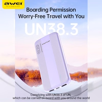 Išorinė baterija Power Bank Awei P20K 5V/2.4A 10000mAh juoda