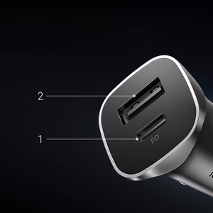 Ugreen CD130 USB-A / USB-C 30W автомобильное зарядное устройство - серое