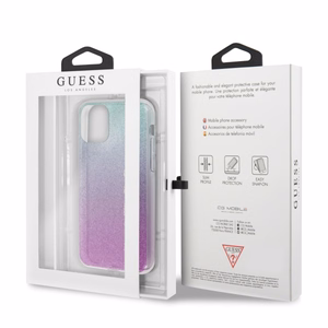Guess GUHCN65PCUGLPBL iPhone 11 Pro Max розово-синий/розово-синий жёсткий чехол Glitter Gradient