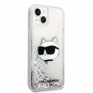 Karl Lagerfeld KLHCP14MLNHCCS iPhone 14 Plus 6.7" sidabrinis/sidabrinis kietasis dėklas Blizgučiai Choupette Galva