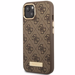 Guess GUHMP14MU4GPRW iPhone 14 Plus 6.7 "rudas / rudas kietas dėklas 4G Logo Plate MagSafe