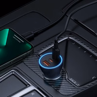 Automobilinis įkroviklis Baseus "Golden Contactor Pro" pilkas 65W (2xPD / 1xQC3.0)