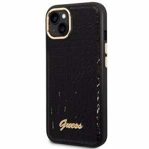 Guess GUHCP14MHGCRHK iPhone 14 Plus 6.7 "juodas/juodas kietas dėklas Croco Collection