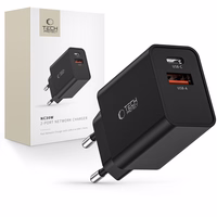 "Tech-Protect NC30W" įkroviklis USB-C PD 30W / USB-A QC 3.0 - juodas