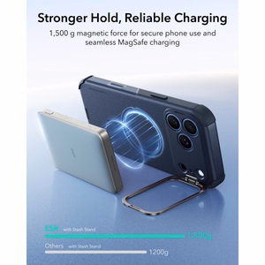 ESR Cyber Tough Kickstand MagSafe dėklas, skirtas iPhone 18 Pro Max / 17 Pro Max, tamsiai mėlynas