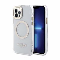 Guess GUHMP12MHTRMD iPhone 12/12 Pro 6.1" auksinis/auksinis hardcase Metal Outline Magsafe