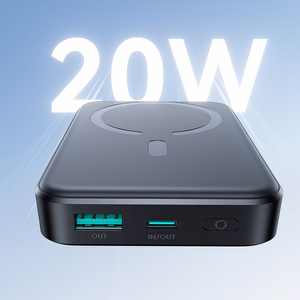 Magnetinė išorinė baterija Joyroom JR-W020 20W 10000mAh MagSafe + USB-C į USB-C laidas 0,25m (juoda)