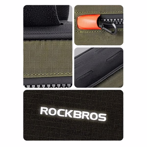 Rockbros 30120079001 dviračio rėmo krepšys 1.7 l - žalia ir juoda