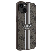Guess 4G Printed Stripes Magnetinis dėklas telefonui iPhone 15/14/13 - rudas