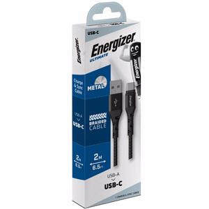 Energizer Ultimate C520CKBK USB-A–USB-C įkrovimo ir duomenų laidas, 2 m, juodas