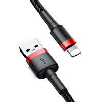 Baseus Cafule USB Lightning kabelis 1,5A 2m (juodas+raudonas)