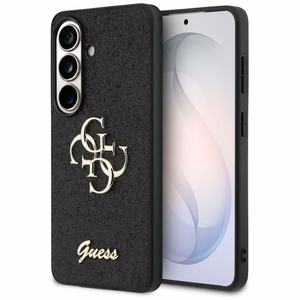 Guess dėklas Fixed Glitter Big 4G Metal Logo for Samsung Galaxy S26 juodas