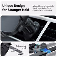 Crong Carclip Air Vent - universalus Car Air Vent laikiklis (juodas)