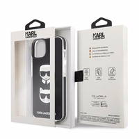 Karl Lagerfeld KLHCP13STPE2TK iPhone 13 mini 5,4 "juodas kietas dėklas Karl & Choupette Head