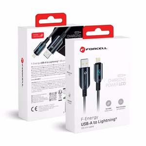 FORCELL F-ENERGY C273 kabelis USB A į Lightning 2,4A 12W Digital 1,2 m juodas