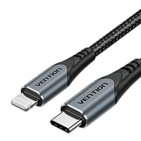"GaN Vention" USB-C 20 W įkroviklis + USB-C-L 1 m kabelis (pilkas)