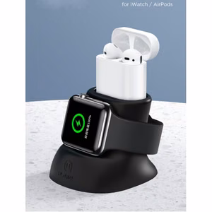 Phone Case USAMS "ZJ051" Black 2in1 (for iWatch / AirPods chargers) Silicone Black