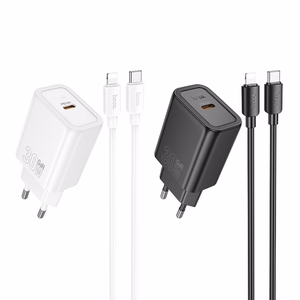 Įkroviklis Hoco N62 30W GaN USB-C + USB-C to Lightning cable 1.0m baltas