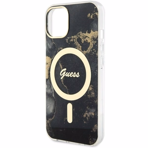 Guess GUHMP14MHTMRSK iPhone 14 Plus 6.7" Dėklas telefonui juodas/juodas auksinis marmuras Magnetinis