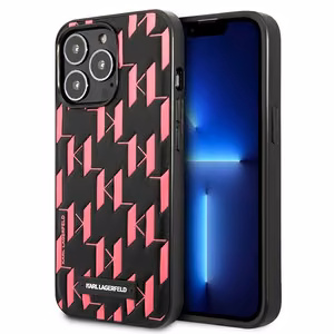 Karl Lagerfeld Monogramos plokštelės dėklas telefonui iPhone 13 Pro Max 6.7" - rožinis