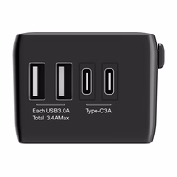 Blitzwolf BW-TA1 4-in-1 kelionių adapteris 2xUSB + C + PD 20W