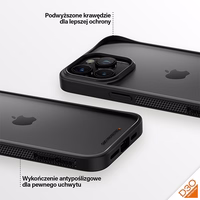 PanzerGlass ClearCase Dėklas telefonui iPhone 15 Pro Max – militārā klasė sertifikuotas, ska idrus ir juodas