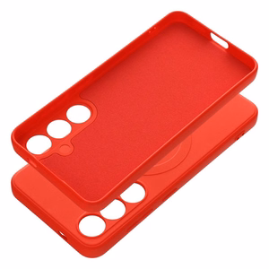 SILICONE MAG COVER dėklas telefonui suderinamas su MagSafe Samsung S24 raudonas