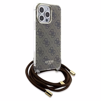 Guess Crossbody Cord 4G Print dėklas telefonui iPhone 15 Pro Max - rudas