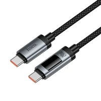 Kabelis (m) - su skaitmenine indikacija USB A į USB C Hoco PD 6A 100W 1,2 m U148 juodas (m)