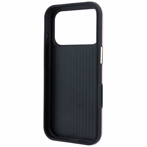 Guess Grained & Big Resin Logo dėklas iPhone 18 Pro / 17 Pro – rožinis