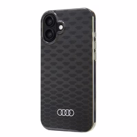 Audi IML Siuvinėjimo raštas Magnetinis iPhone 16 Plus 6.7" juodas/juodas kietas dėklas AU-IMLMIP16M-Q5/D3-BK