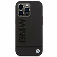 Dėklas BMW BMHCP14XSLLBK iPhone 14 Pro Max 6.7 "juodas / juoda Odinis Antspaudas