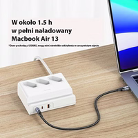 USAMS Ilgintuvas 65W Super Si Fast Charging USB ilgintuvo lizdas EU baltas CC160TC01 (US-CC160)