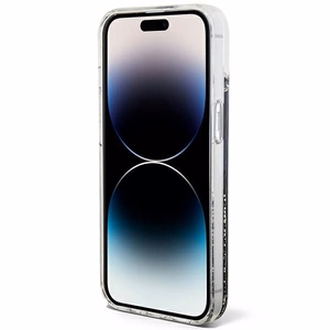 Guess Liquid Glitter Marble dėklas telefonui iPhone 14 - juodas