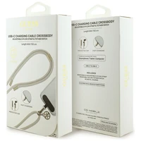 Guess CBDY 4G Charm USB-C / USB-C laidas 150cm - smėlio spalvos