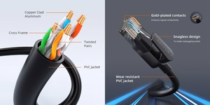 Kabelis Cat6 UTP, 8m, juodas