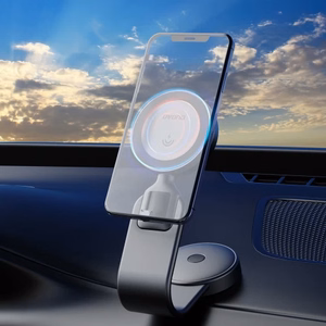 Automobilinis laikiklis Dudao F21 Pro juodas (15W / Magsafe suderinamas) (magnetinis / lipnus kilimėlis)
