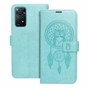 MEZZO knygos tipo dėklas telefonui XIAOMI Redmi Note 11 / 11S su svajonių gaudyklės raštu, žalias