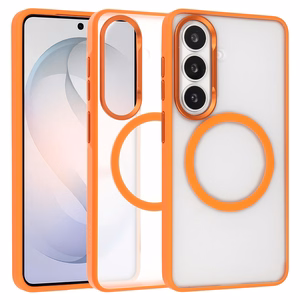 Liavec Soft Dėklas Metal Frame for Samsung Galaxy S26 oranžinis