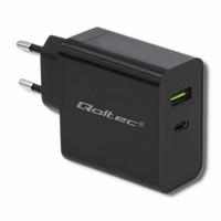 Qoltec 51717 įkroviklis | 45W | 5-20V | 2.25-3A | USB type C PD | USB | juodas