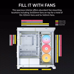 Corsair 4500X RS-R ARGB Tempered Glass Mid-Tower, White „Midi Tower“ Balta