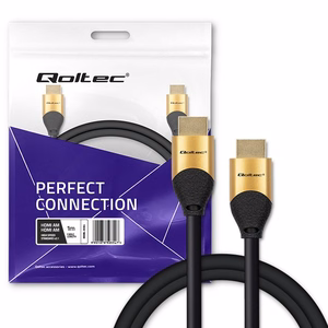 Qoltec 50354 HDMI v2.1 laidas ypač didelio greičio 8K, 60 Hz, 30AWG, aukso, 1 m