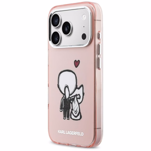 Karl Lagerfeld Karl & Choupette Back MagSafe Dėklas for iPhone 17 Pro Max - rožinis