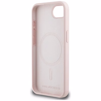 Karl Lagerfeld silikoninis Karl&Choupette galvų Magnetinis dėklas telefonui iPhone 16e - rožinis