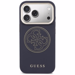 Guess Perforated 4G MagSafe dėklas for iPhone 17 Pro - mėlynas