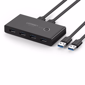 Ugreen šakotuvas HUB 4x USB 3.2 Gen 1 USB skirstytuvas dviem kompiuteriams juodas (US216 30768)