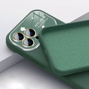 Minkštas silikono objektyvo dėklas Iphone 15 Plus - žalia