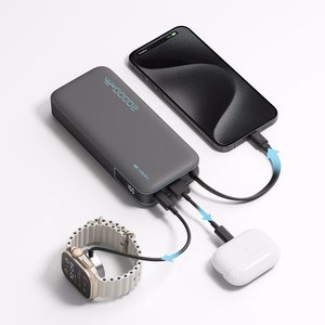Cuktech CUKP200NGLLG 55W 20000mAh Powerbank with Built-in USB-C Cable - White