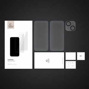 Tech-Protect Supreme rinkinys iPhone 15 2x grūdintas stiklas ekranui / grūdintas stiklas kamerai