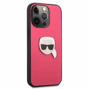 Karl Lagerfeld Odinis Ikonik Karl's Head Metalinis dėklas iPhone 13 Pro / 13 6,1\" - rožinis